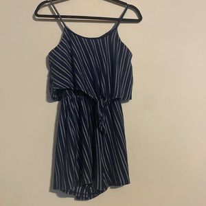 Caution to the wind romper. Blue size small